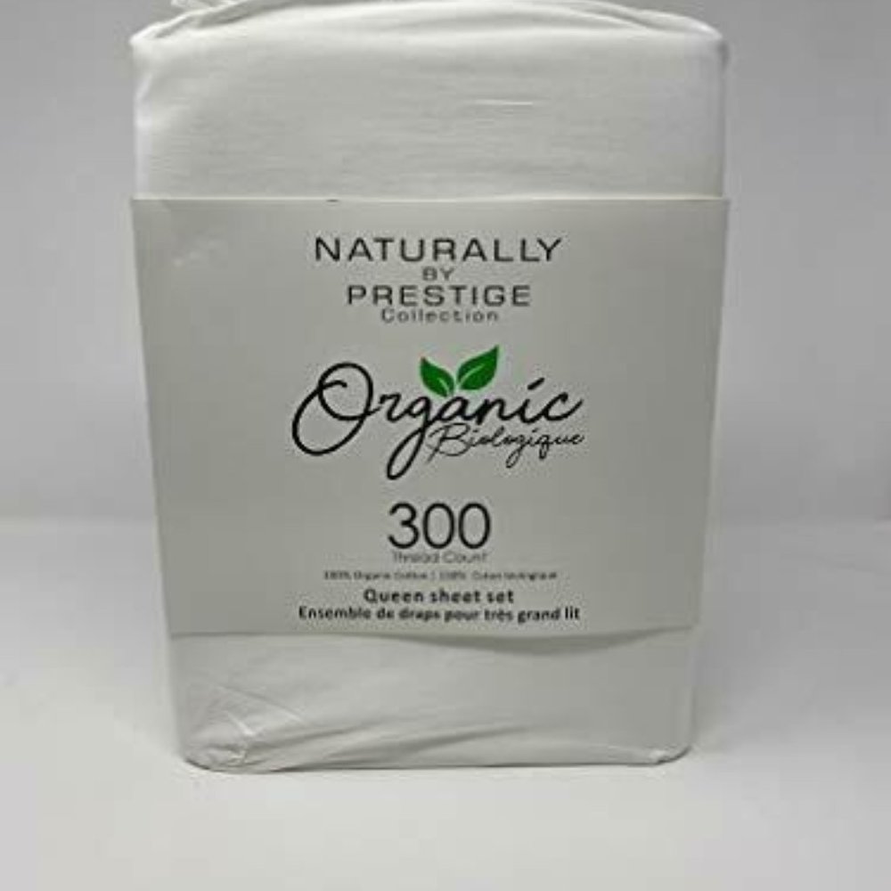 Prestige Home 300 Cotton White Sheet Set - Queen